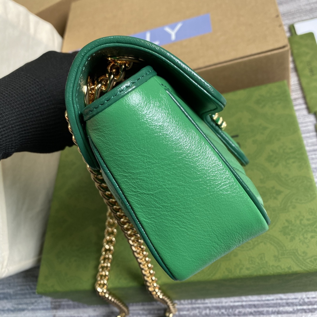 Gucci GG Marmont Matelasse Mini Shoulder Bag 446744 Green